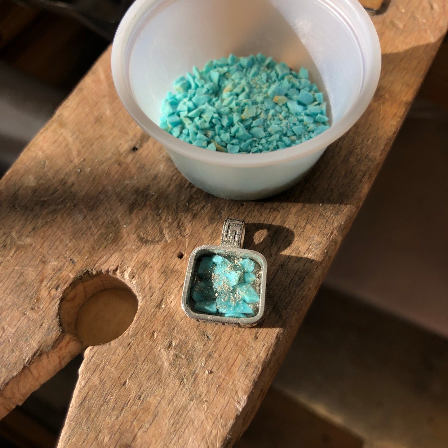 Ashes & Inlay Memorial pendant: MADE TO ORDER