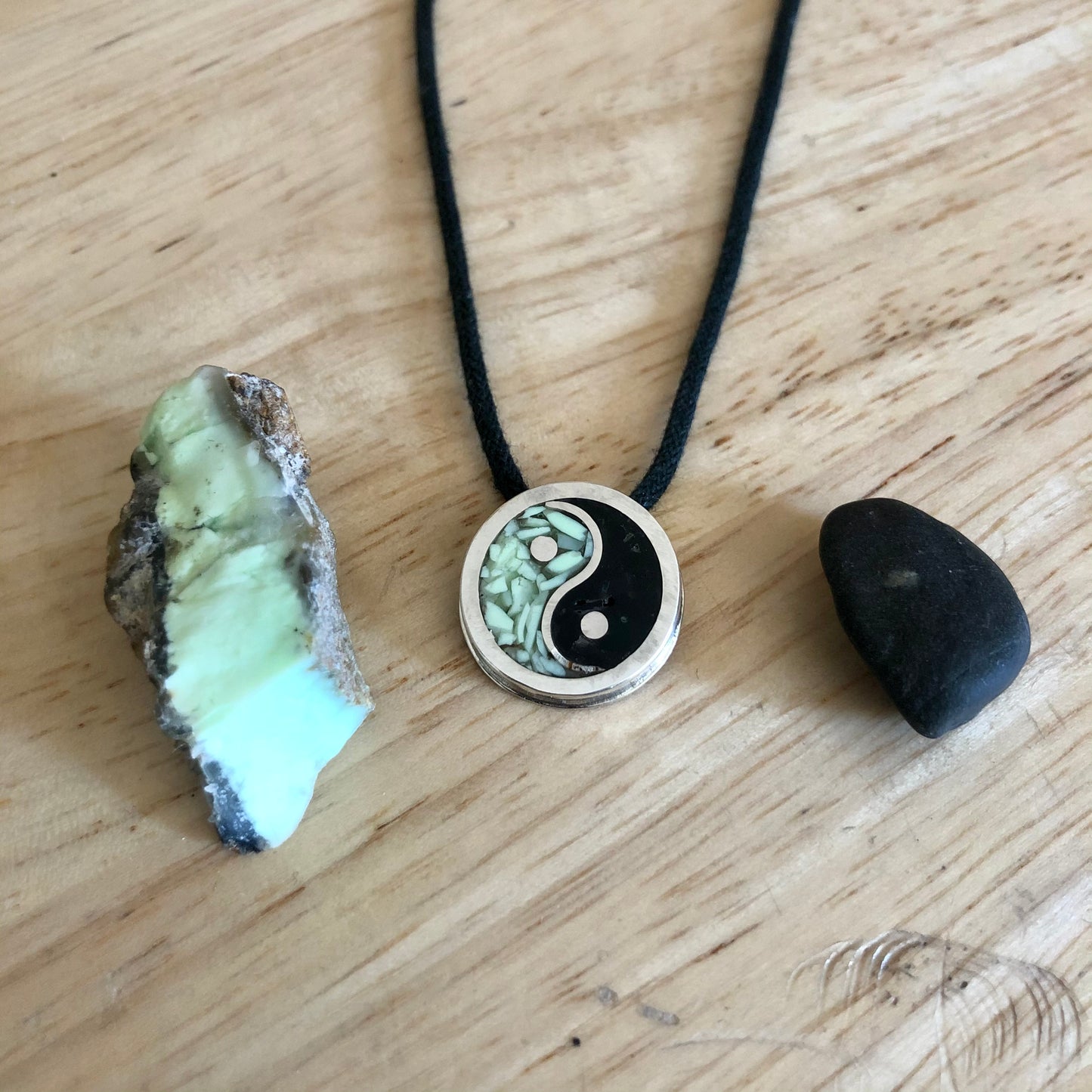 Yin To Yang Stone Inlay Ring or Pendant-MADE TO ORDER