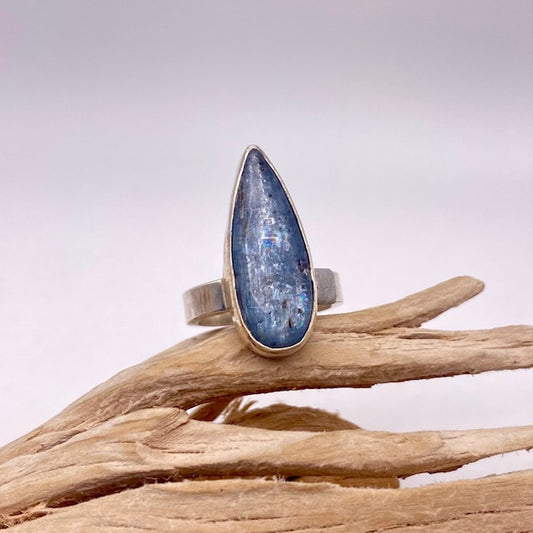 Big Blue Kyanite Tear Ring Size 6
