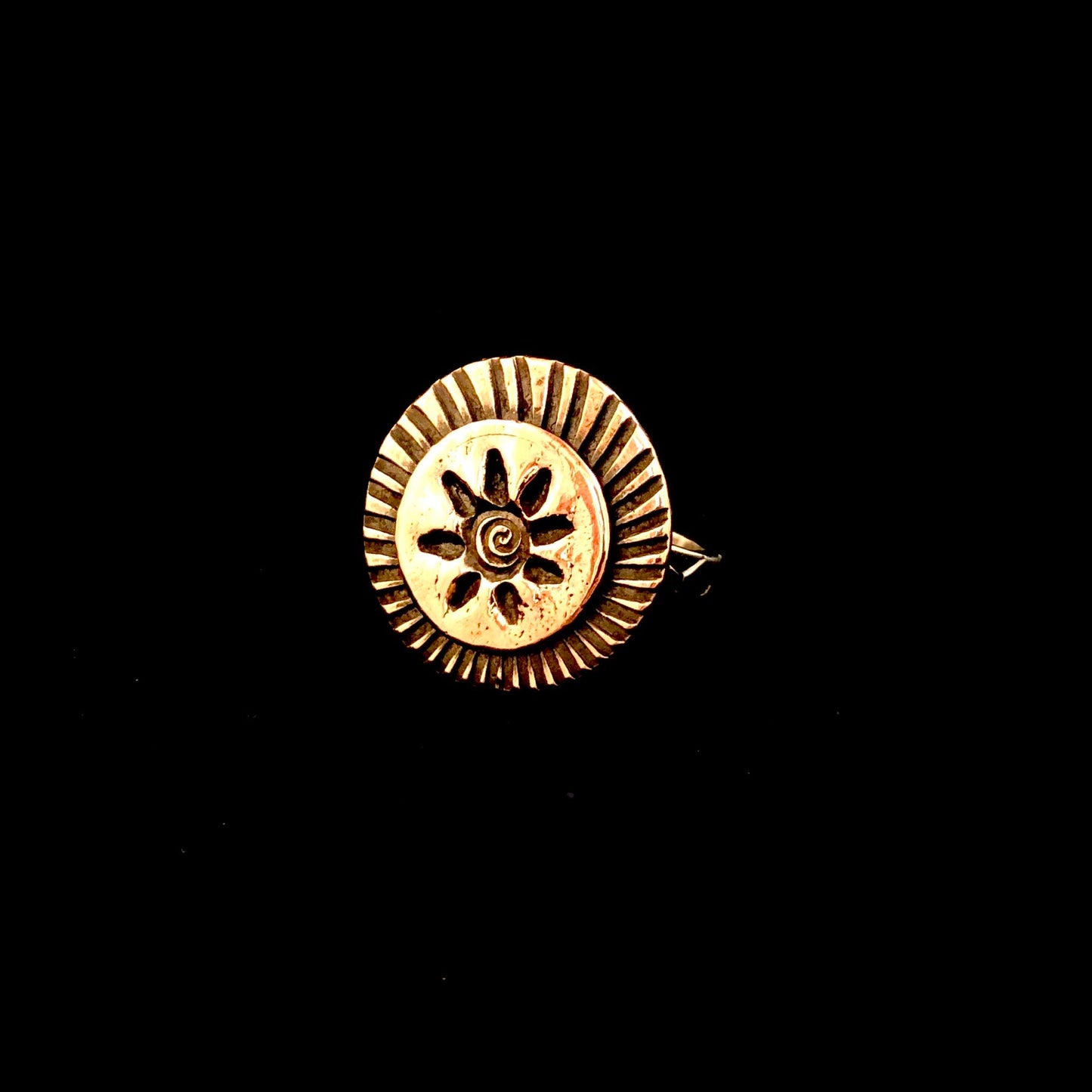 Copper Sunburst Ring-size 7.5